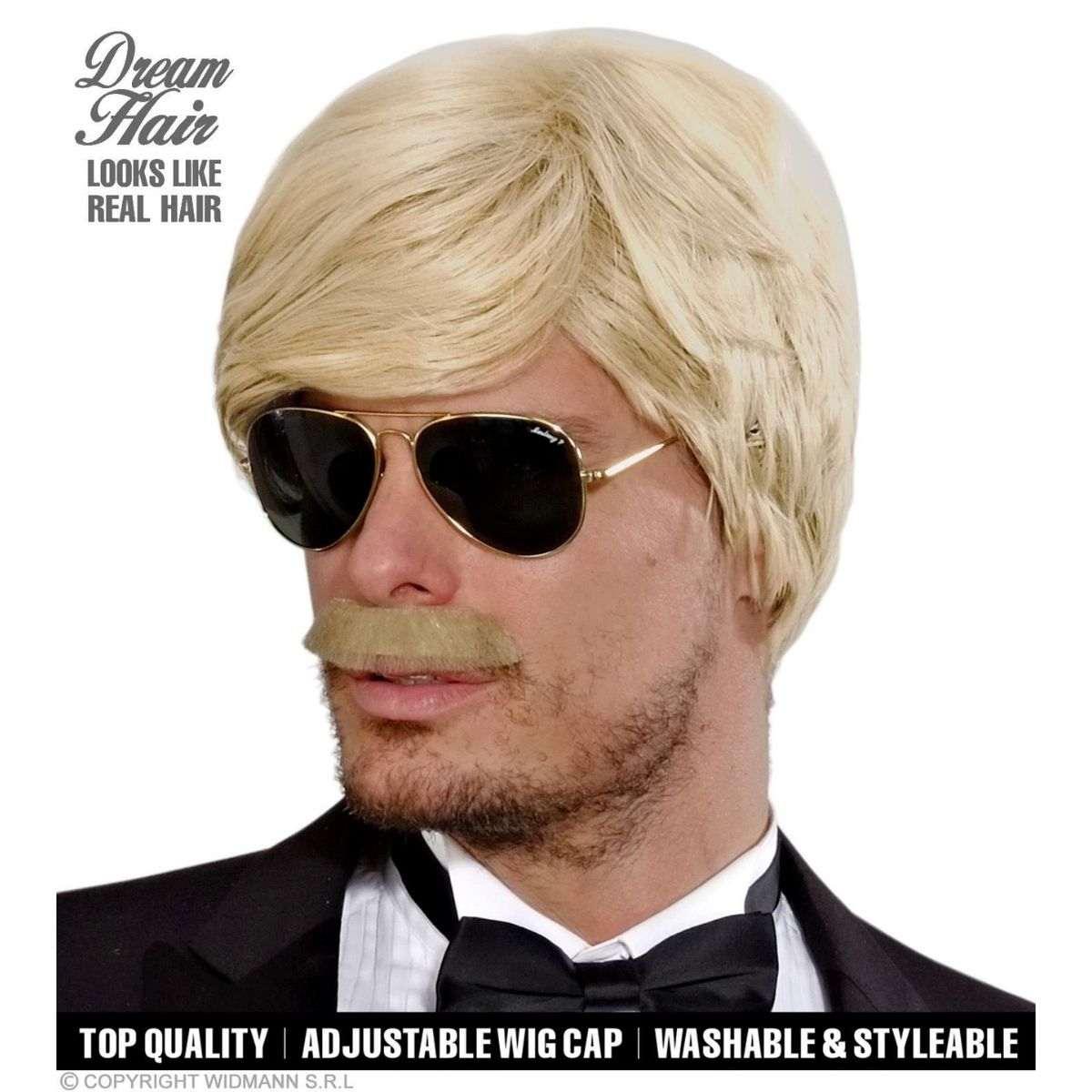 Parrucca e baffo biondo