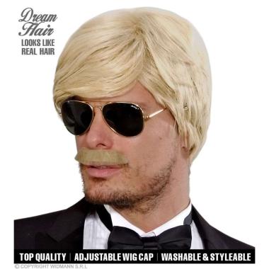 Parrucca e baffo biondo