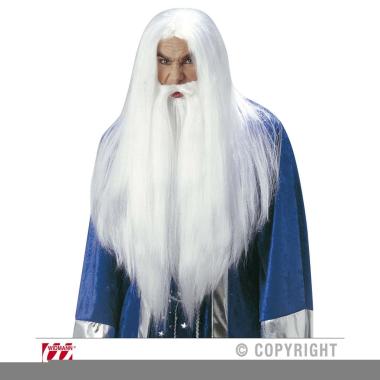 Parrucca mago con barba e baffi