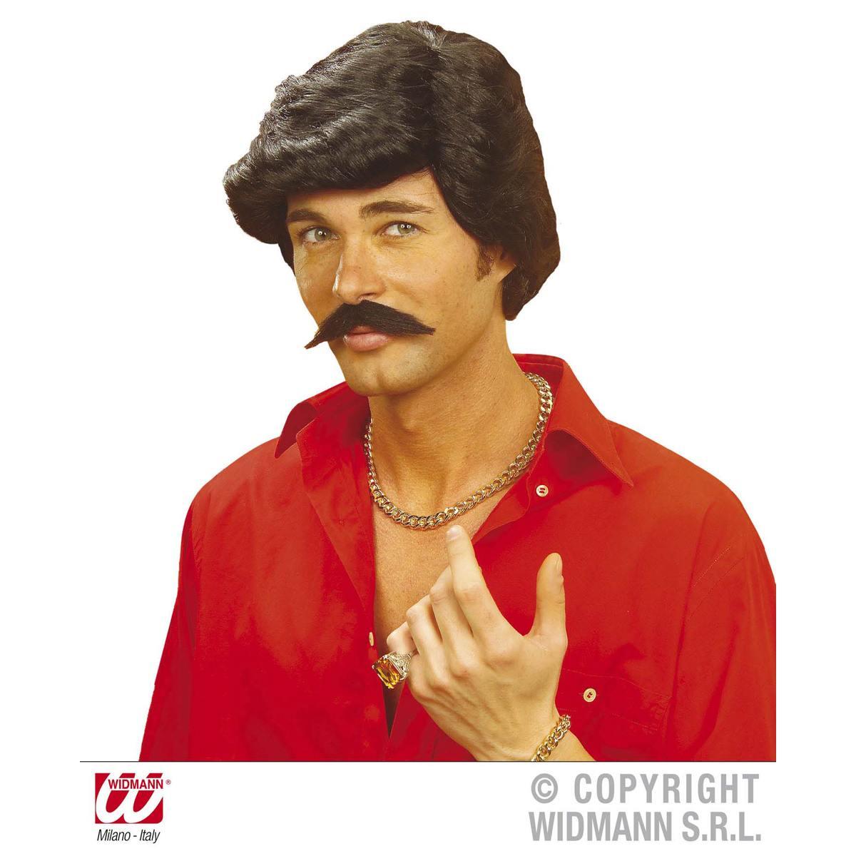 Parrucca casanova baffi moro