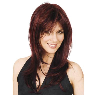 Parrucca mariah long aubergine red