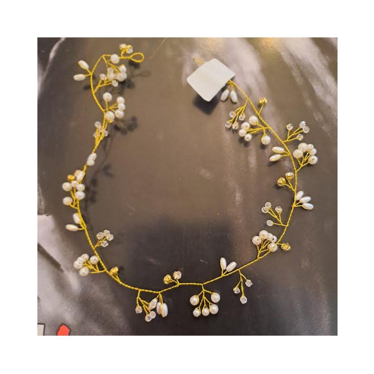 Fascia sposa ghirlanda oro 50cm m6022