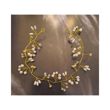 Fascia sposa ghirlanda oro 35cm